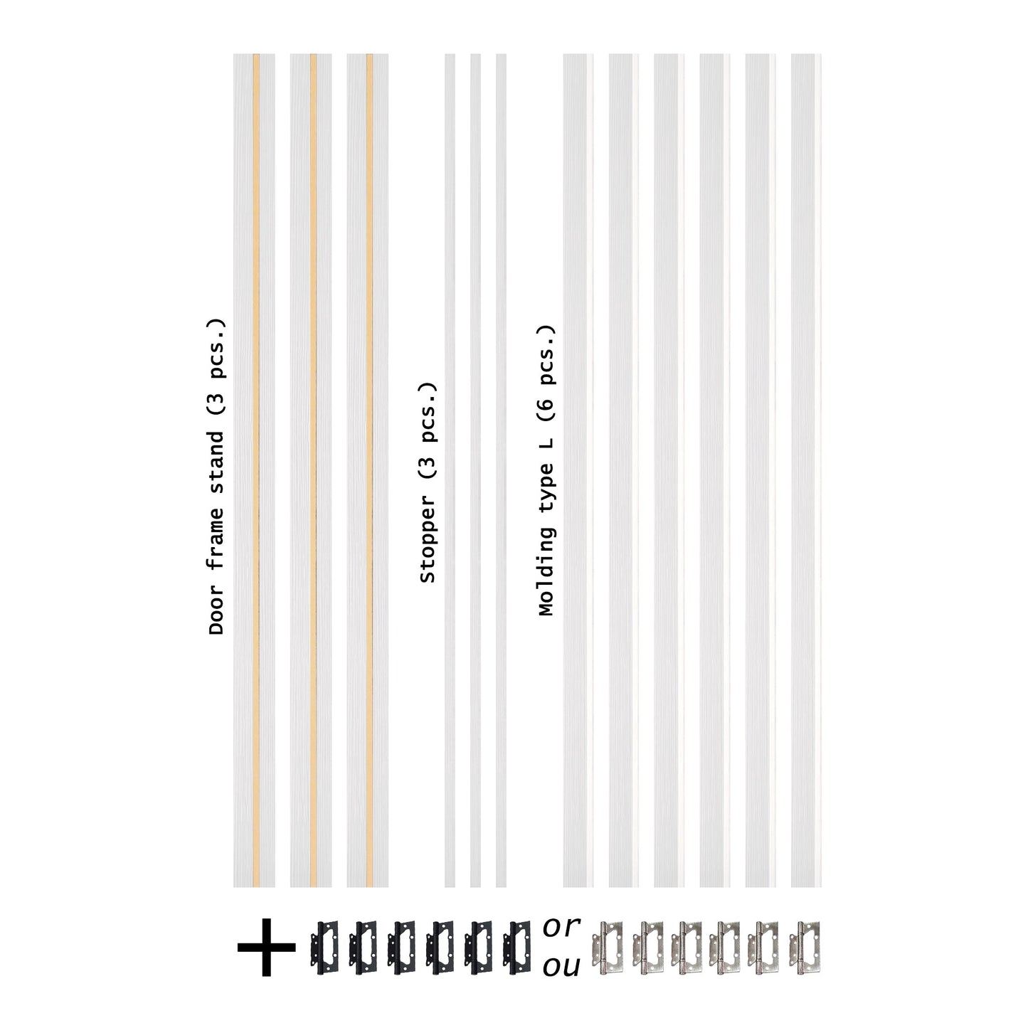 European Adjustable Door Frame XTM - 01 - Double for 2" x 4" wall