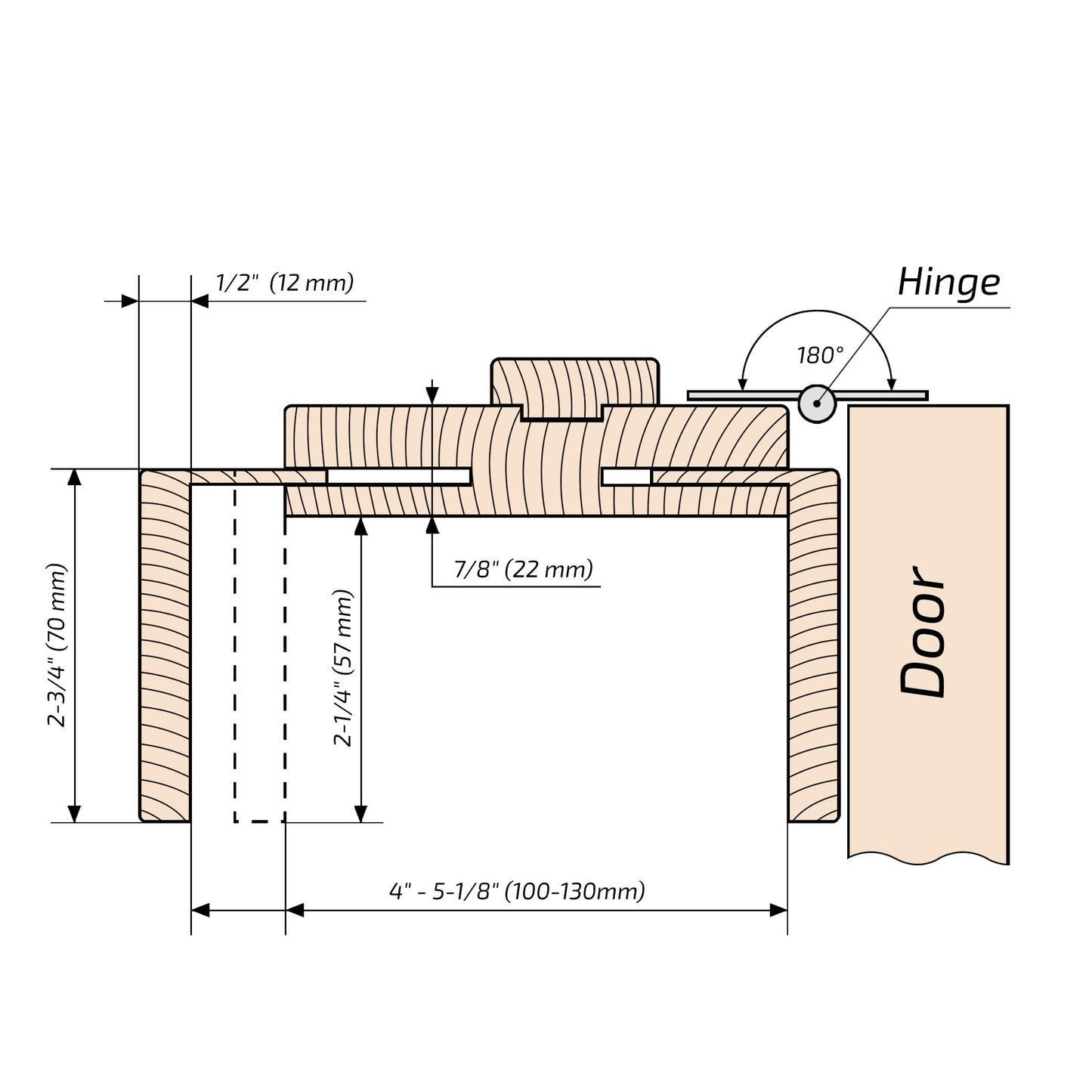 European Adjustable Door Frame XTM - 01 - Double for 2" x 4" wall