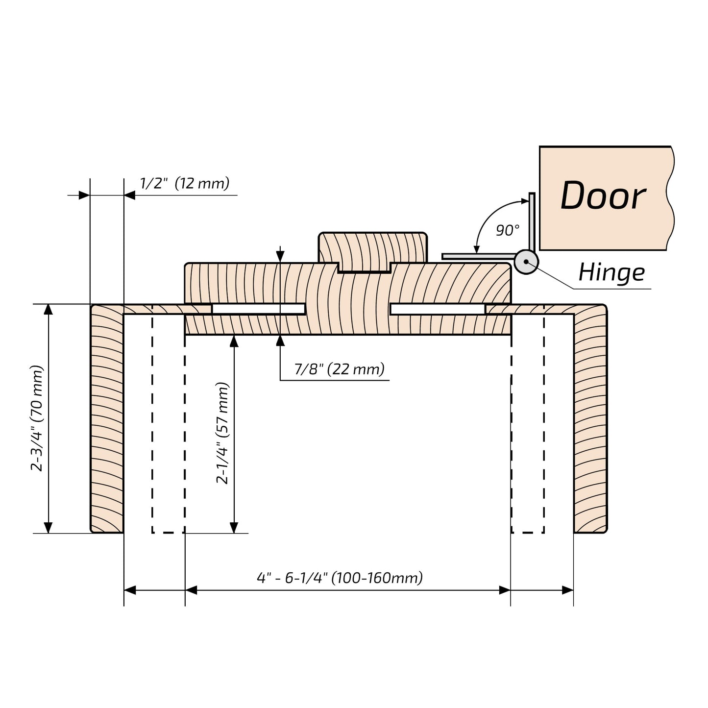 European Adjustable Door Frame XTM - 05 - Double for 2" x 4" wall