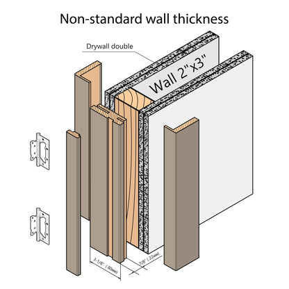 European Adjustable Door Frame XTS - 01 - Double for 2" x 3" wall