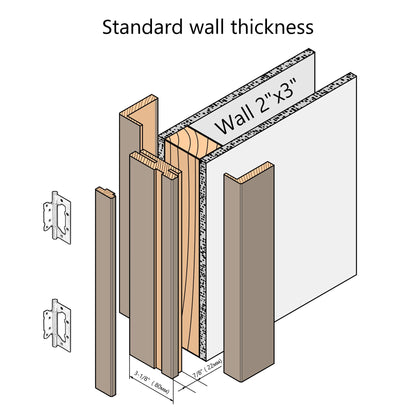European Adjustable Door Frame XTS - 01 - Double for 2" x 3" wall