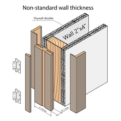 European Adjustable Door Frame XTM - 05 - Double for 2" x 4" wall