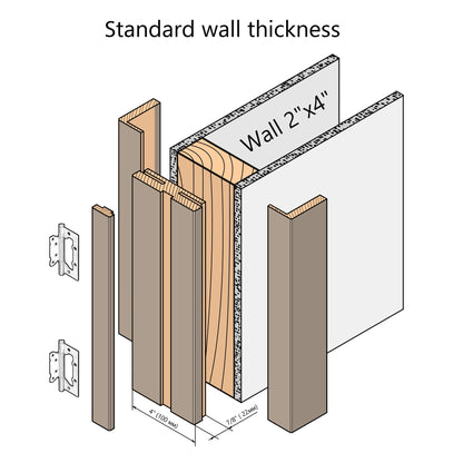 European Adjustable Door Frame XTM - 01 - Single for 2" x 4" wall