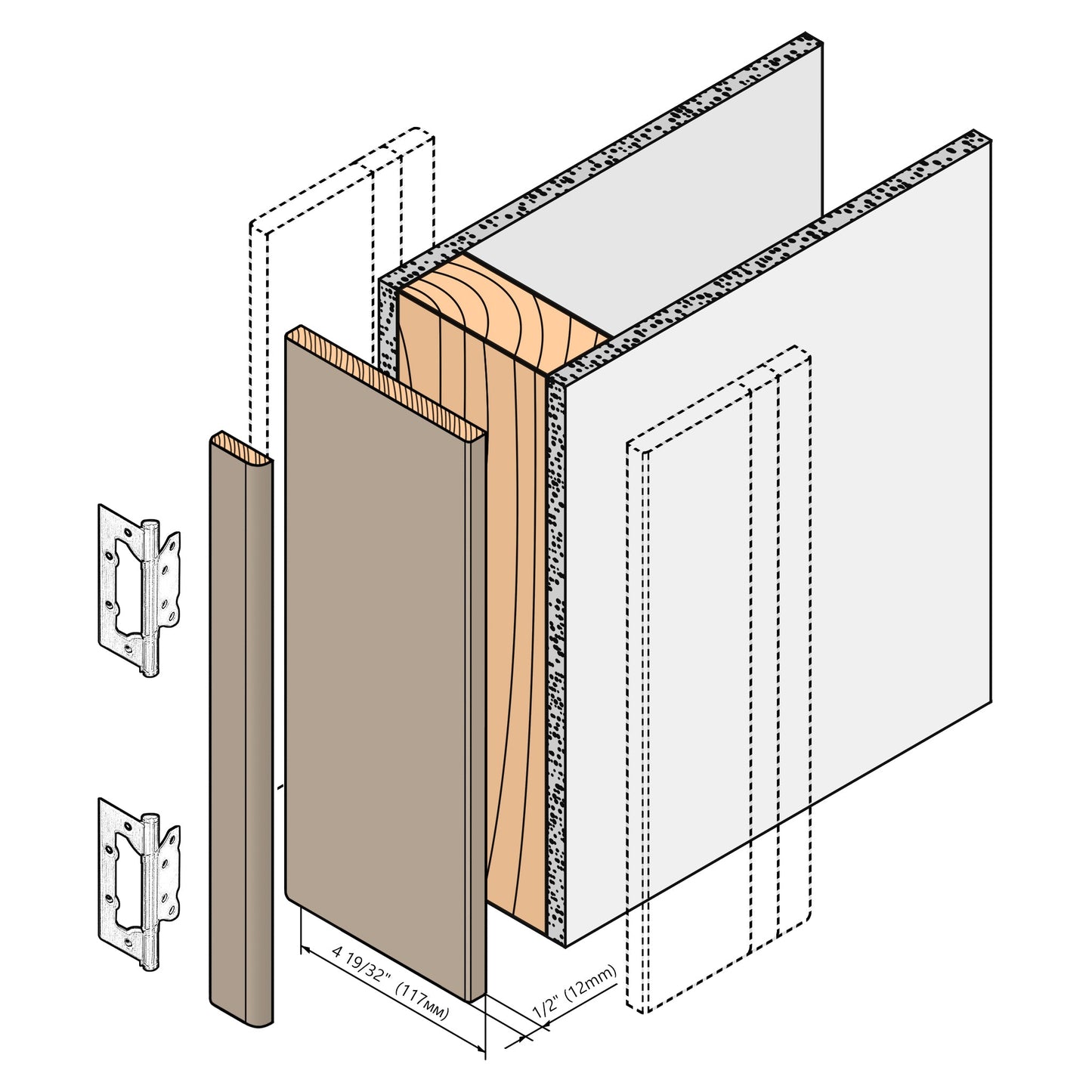 Cadre de porte standard XRM-01 - Double pour mur de 2" x 4"