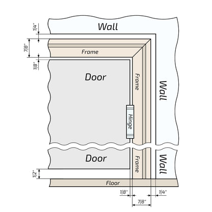 European Adjustable Door Frame XTM - 01 - Single for 2" x 4" wall