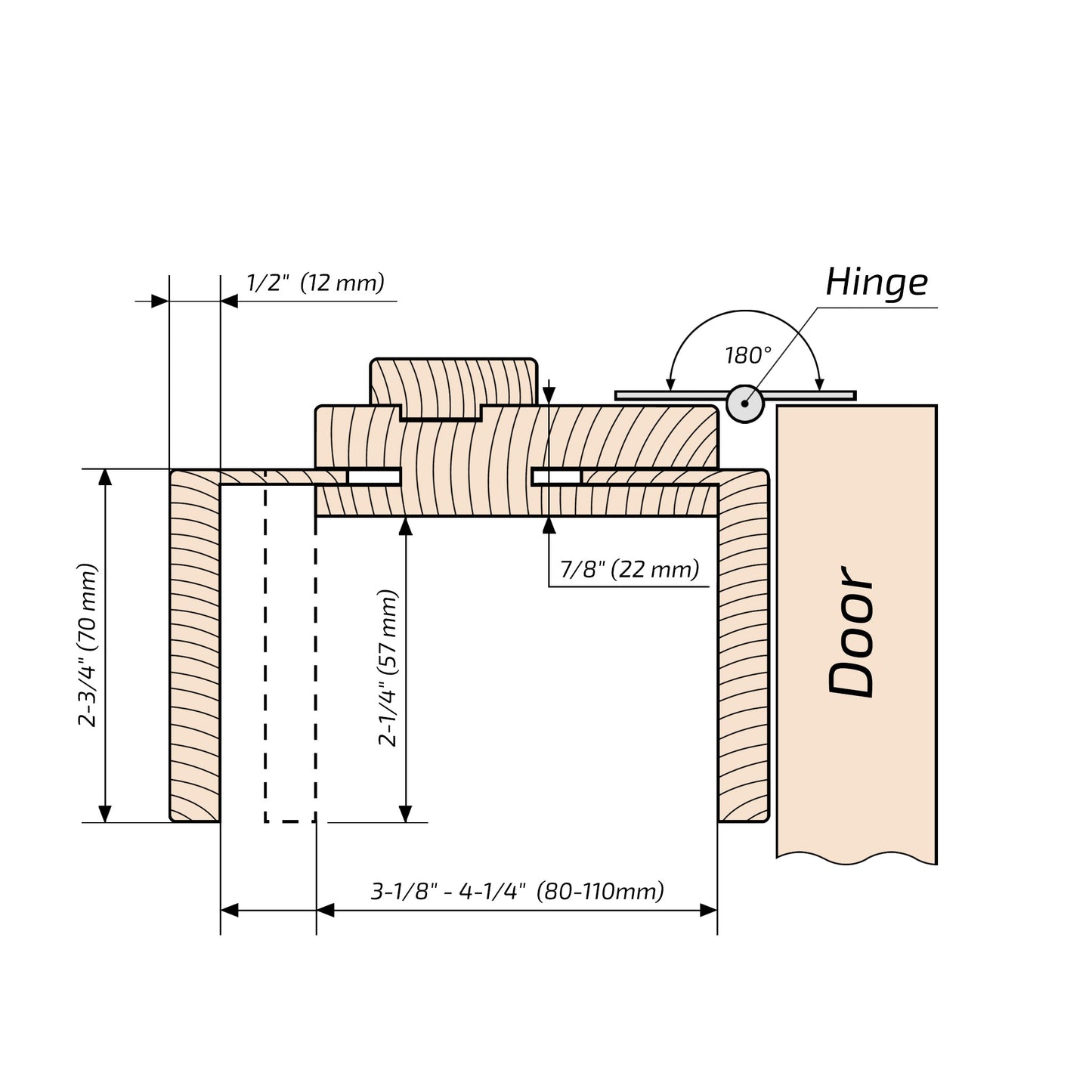 European Adjustable Door Frame XTS - 05 - Double for 2" x 3" wall