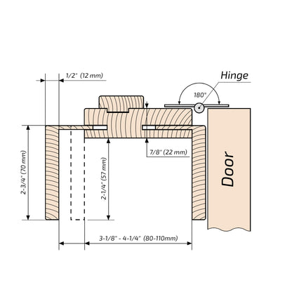 European Adjustable Door Frame XTS - 08 for 2" x 3" wall