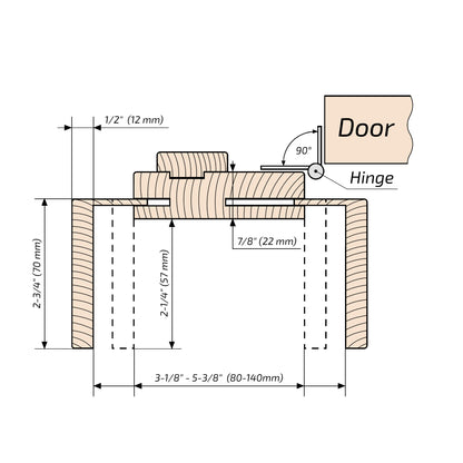 European Adjustable Door Frame XTS - 01 - Double for 2" x 3" wall