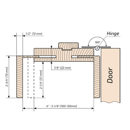 European Adjustable Door Frame XTM - 01 - Single for 2" x 4" wall