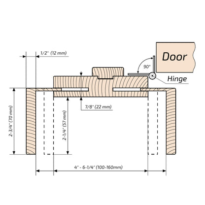 European Adjustable Door Frame XTM - 01 - Double for 2" x 4" wall
